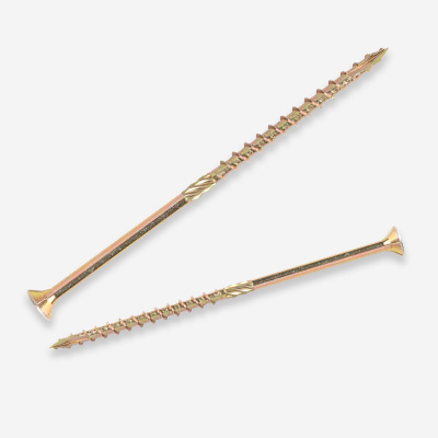 Chipboard screw with 6 ribs uncer head, Double flat head, Type-  17.